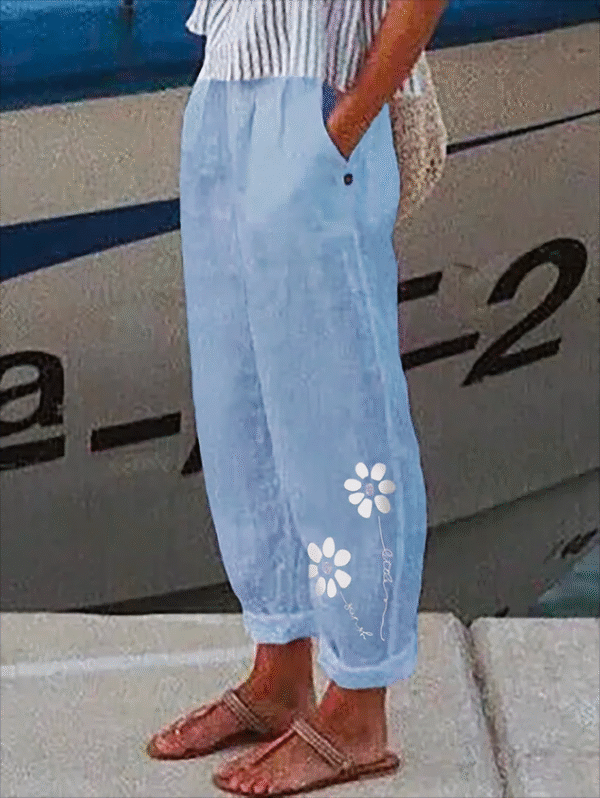 Striped Casual Buttoned Pants - Image 15