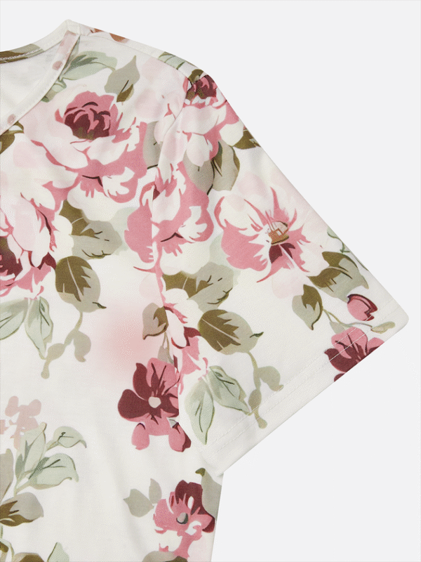 Cotton-Blend Elegant Floral Loose Dress - Image 8