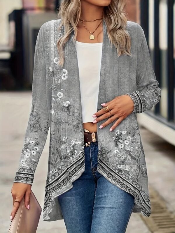 Casual Loose Floral Jacket - Image 3