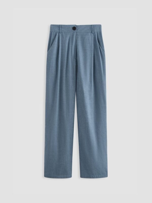 Casual Pockets Plain Buttoned Pants - Image 7