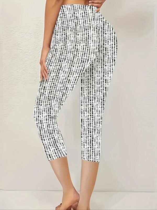 Women's Striped Print Casual Leggings - Image 2