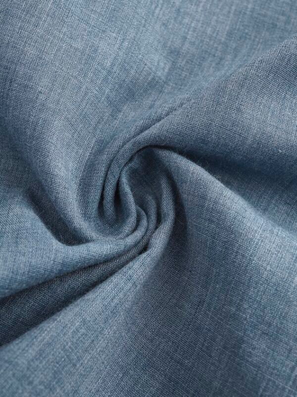 Casual Pockets Plain Buttoned Pants - Image 5