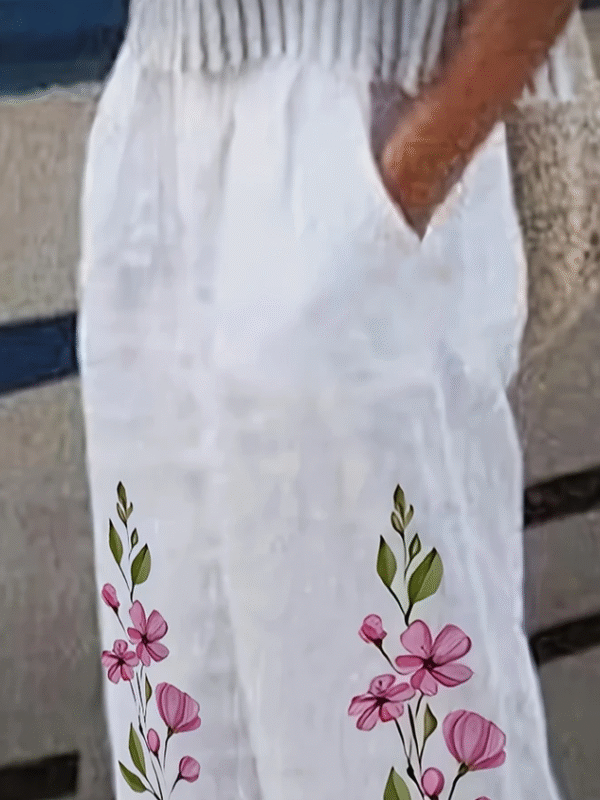 Women's Floral Print Casual Pants - Image 2