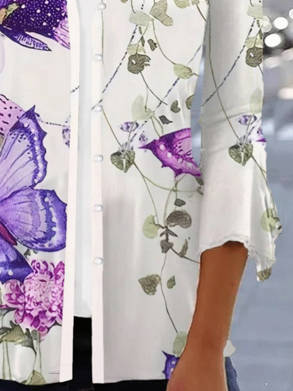 Women's Spring Butterfly Floral Print Shawl Cardigan - Image 3