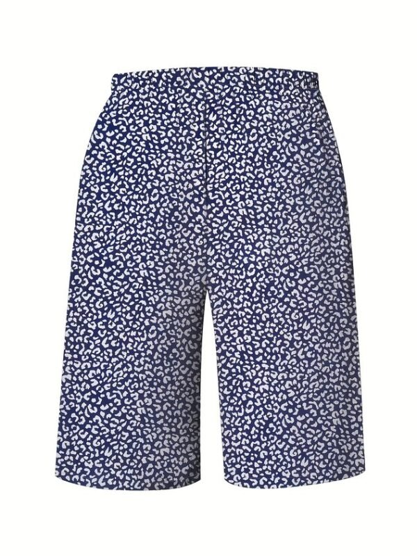 Women's Spring and Summer Floral Print Casual Straight Tie Cropped Pants - Image 2