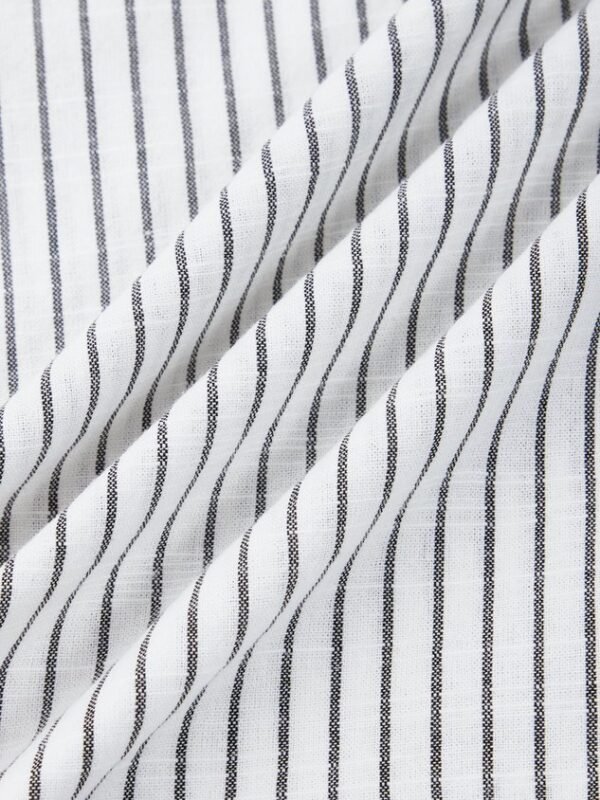Shirt Collar Casual Loose Striped Dress With No - Image 3