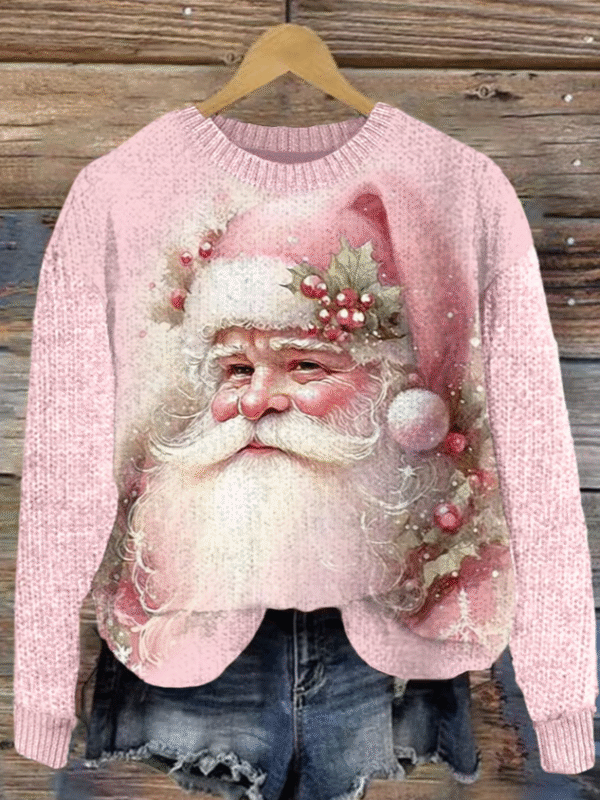 Women's Christmas Knitted Casual Santa Claus Loose Sweater - Image 3