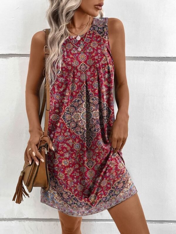 Women's Mini Dress Ethnic Dress Crew Neck