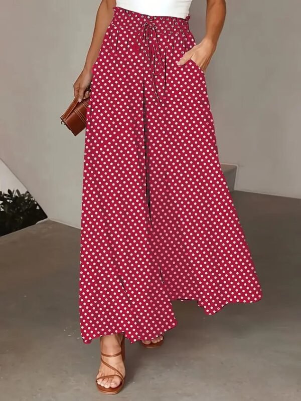 Women's  H-Line Wide Leg Pants Daily Going Out Pants Yellow Casual Pocket Stitching Plain Spring/Fall Pants - Image 3