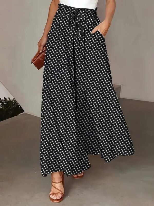 Women's  H-Line Wide Leg Pants Daily Going Out Pants Yellow Casual Pocket Stitching Plain Spring/Fall Pants - Image 2