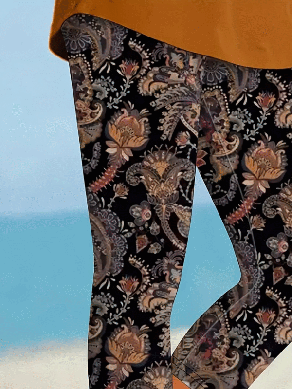 Women's Floral Print Casual Leggings - Image 3