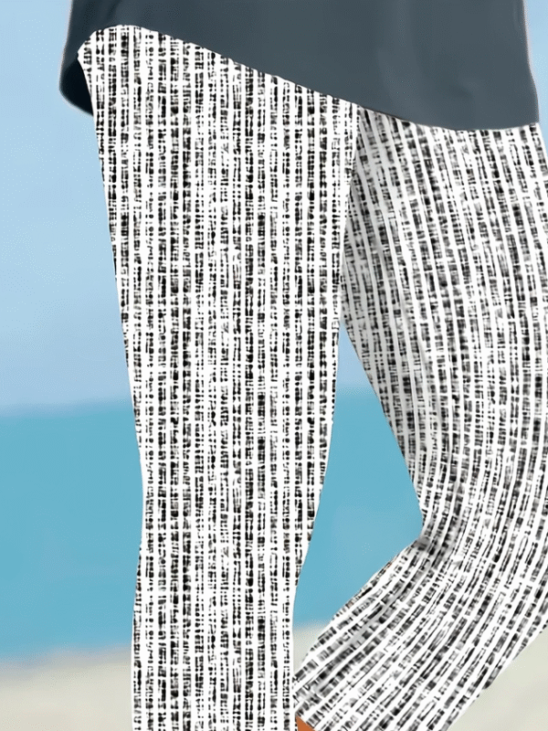 Women's Striped Print Casual Leggings - Image 3