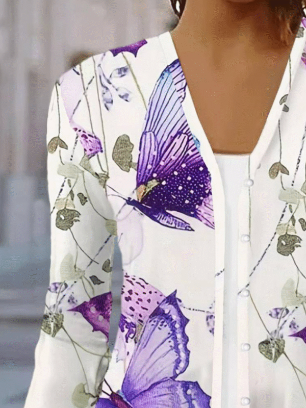 Women's Spring Butterfly Floral Print Shawl Cardigan - Image 2