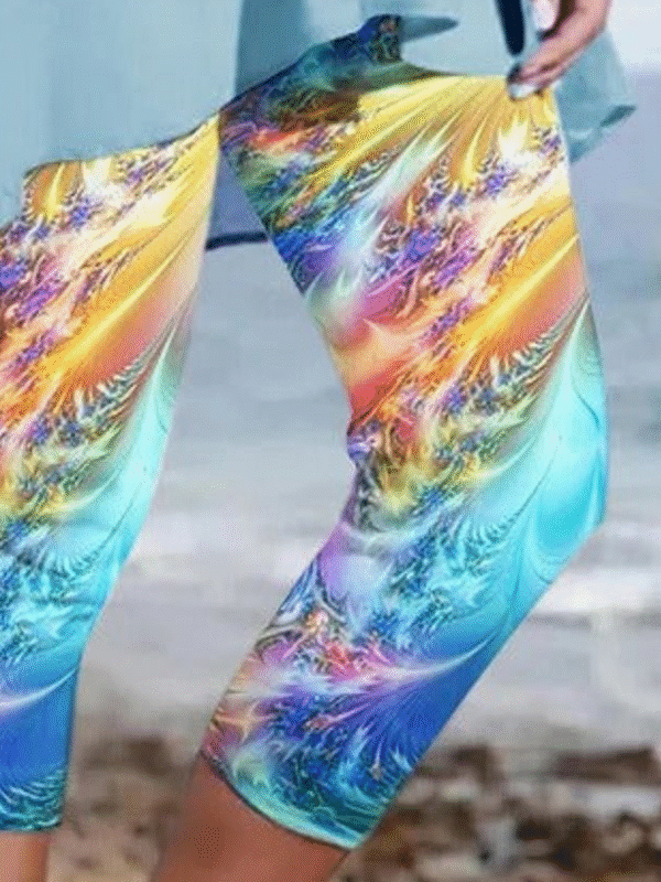 Women's Abstract Print Casual Leggings - Image 3