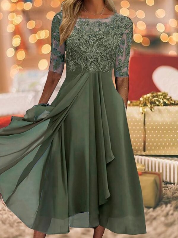 Women's Maxi Dress Lace Swing Dress Elegant Occasion - Image 2