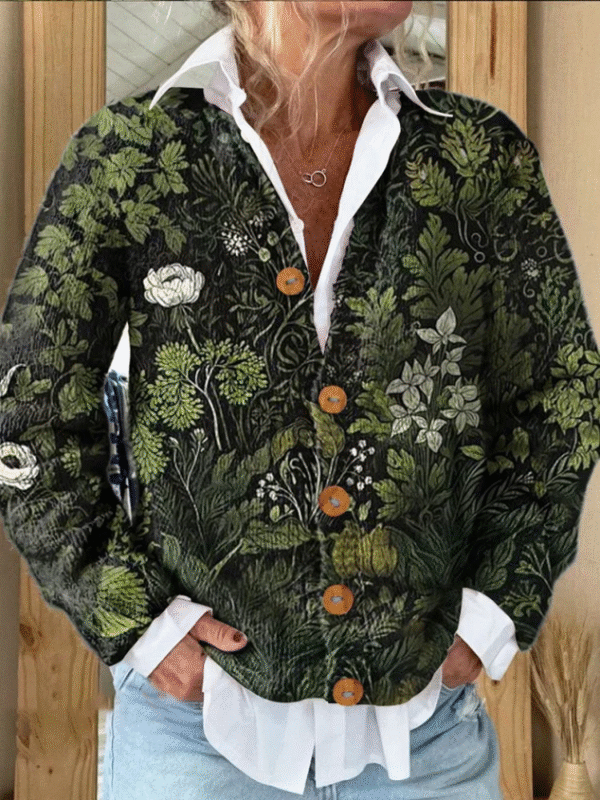 Loose Knitted Casual Crew Neck Cardigan - Image 3