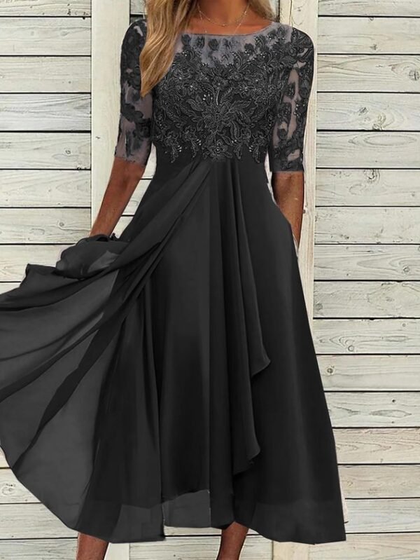 Women's Maxi Dress Lace Swing Dress Elegant Occasion - Image 4