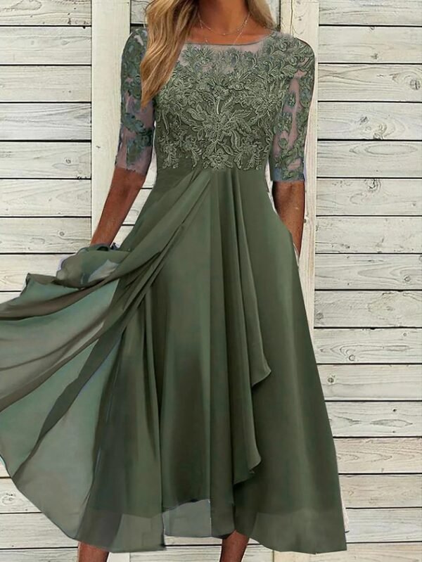 Women's Maxi Dress Lace Swing Dress Elegant Occasion - Image 3